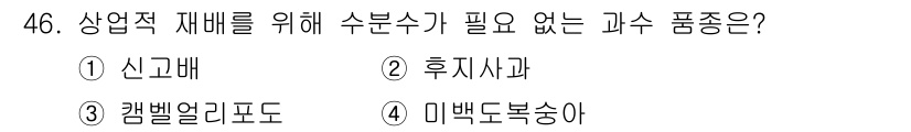 농산물품질관리사_1차 2020년 46번 - 캠벨얼리포드는 상업적 재배를 위해 수분이 필요하지 않은 품종입니다. 이 ... 에 관한 핵심 기출문제