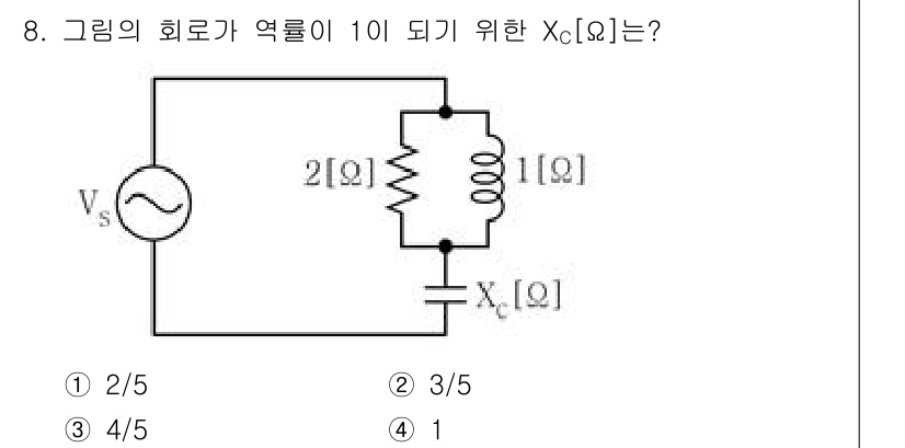 9급_국가직_공무원_전기이론 2021년 8번 - 회로의 총 저항(R) 계산 후, 주어진 전압(Vs)에서 원하는 전류(I ... 에 관한 핵심 기출문제
