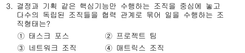 9급_국가직_공무원_행정학개론 2021년 3번 - 네트워크 조직은 여러 독립된 조직들이 상호 협력하여 목표를 달성하는 형태... 에 관한 핵심 기출문제
