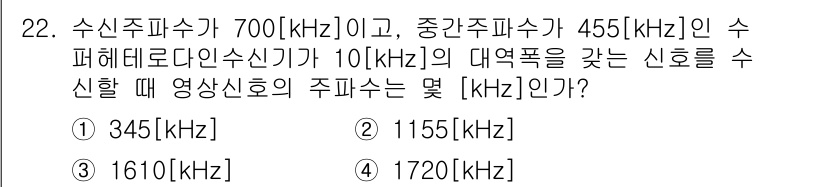 전파전자통신기사 2020년 22번 - 해당 자격증의 핵심 개념을 묻는 객관식 문제