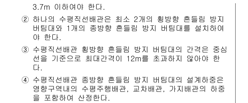 소방시설관리사 2021년 122번 - 정답이 '1'인 이유는 수평직선배관의 설계 기준에 대한 요구사항이 명확하... 에 관한 핵심 기출문제
