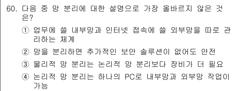 전자상거래운용사 2021년 60번 - 해당 자격증의 핵심 개념을 묻는 객관식 문제