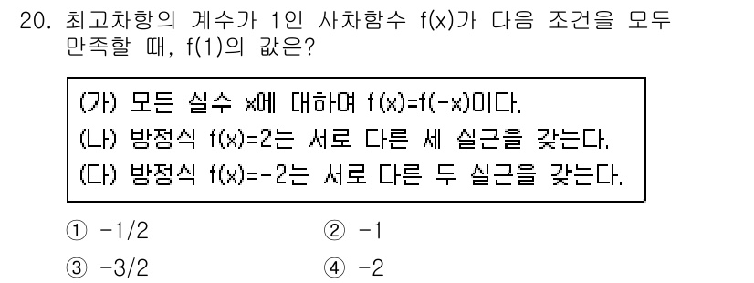 9급_지방직_공무원_수학 2021년 20번 - 주어진 조건에 따라 함수 f(x)는 홀 함수의 성질을 가집니다. 따라서 ... 에 관한 핵심 기출문제