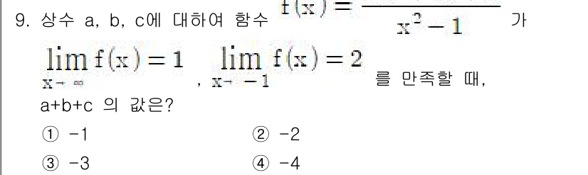 9급_지방직_공무원_수학 2021년 9번 - 주어진 함수의 극한을 계산해보면, \( \lim_{x \to 1} f(x... 에 관한 핵심 기출문제