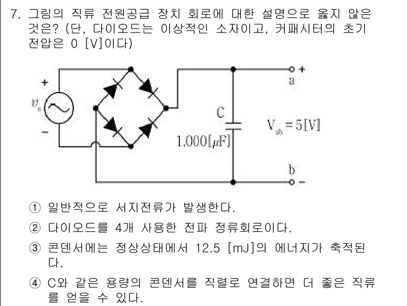 9급_지방직_공무원_전기이론 2021년 7번 - 정답이 '4'인 이유는 C와 같은 용량의 커패시터를 직렬로 연결하면 전체... 에 관한 핵심 기출문제