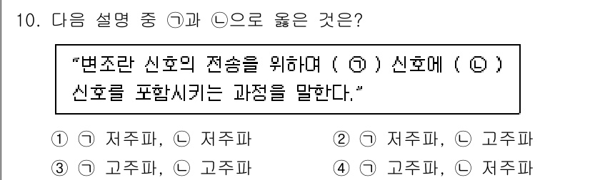 철도신호기사 2021년 10번 - 주어진 문장은 변전란 신호의 전송을 설명하는 내용으로, 신호의 성격에 맞... 에 관한 핵심 기출문제