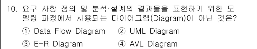 정보처리기사 2021년 10번 - . AVL Diagram

해설: AVL 다이어그램은 데이터 구조의 균형... 에 관한 핵심 기출문제