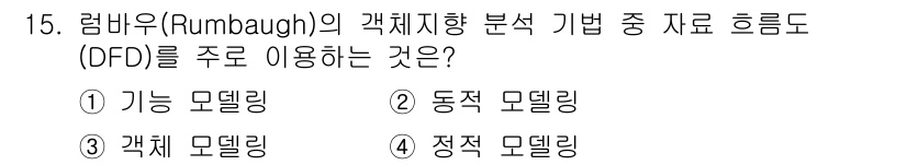 정보처리기사_필기 2021년 15번 - 해당 자격증의 핵심 개념을 묻는 객관식 문제
