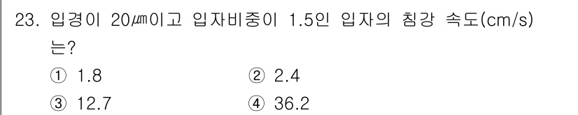 산업위생관리기사 2021년 23번 - 해당 자격증의 핵심 개념을 묻는 객관식 문제