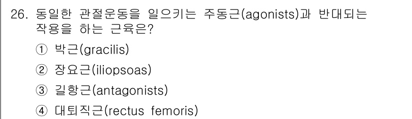 인간공학기사 2021년 26번 - 주동근(agonists)은 특정 운동을 수행하는 주체적인 근육이며, 반대... 에 관한 핵심 기출문제