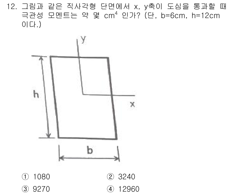 건설기계설비기사 2021년 12번 - 직사각형의 면적을 구하기 위해 두 개의 부분으로 나누어 계산합니다. 큰 ... 에 관한 핵심 기출문제