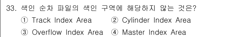컴퓨터시스템기사(A형) 2021년 33번 - 정답은 3번 Overflow Index Area입니다. 색인 순차 파일에... 에 관한 핵심 기출문제