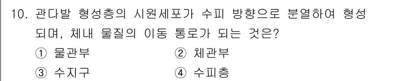 산림기사 2021년 10번 - .  

관측 시스템에서 물질의 이동 경로를 분석하기 위해서는 체관부가 ... 에 관한 핵심 기출문제