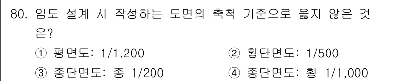 산림기사 2021년 80번 - . 

정답인 이유는 도면 축척의 기본 원칙상 원주율에 기반한 비율, 즉... 에 관한 핵심 기출문제