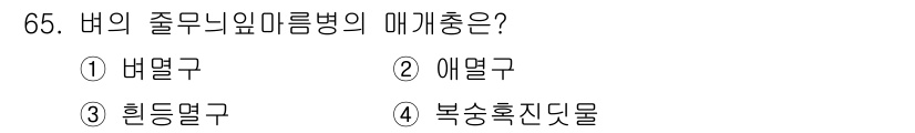종자기사 2021년 65번 - 정답은 2. 에멜구입니다. 에멜구는 벌의 졸미니슴병에 대한 저항력이 강하... 에 관한 핵심 기출문제
