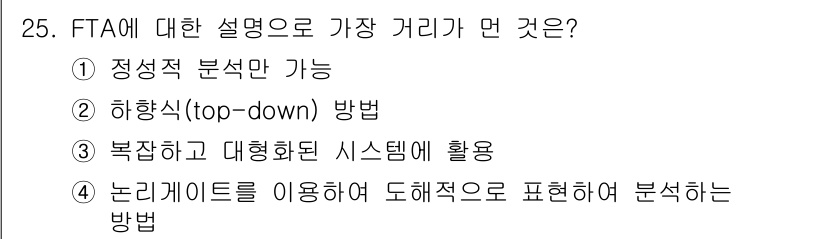 산업안전기사_필기 2021년 25번 - 해당 자격증의 핵심 개념을 묻는 객관식 문제