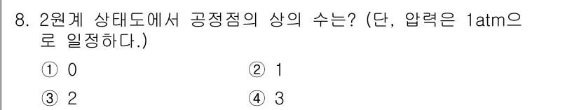 금속재료기사 2021년 8번 - 금속재료의 상변화는 온도와 압력에 따라 달라지며, 2원계 시스템에서 고체... 에 관한 핵심 기출문제