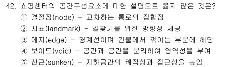 유통관리사_1급 2021년 43번 - . 지도(landmark) - 길찾기를 위한 방향성 제공은 쇼핑센터의 공... 에 관한 핵심 기출문제