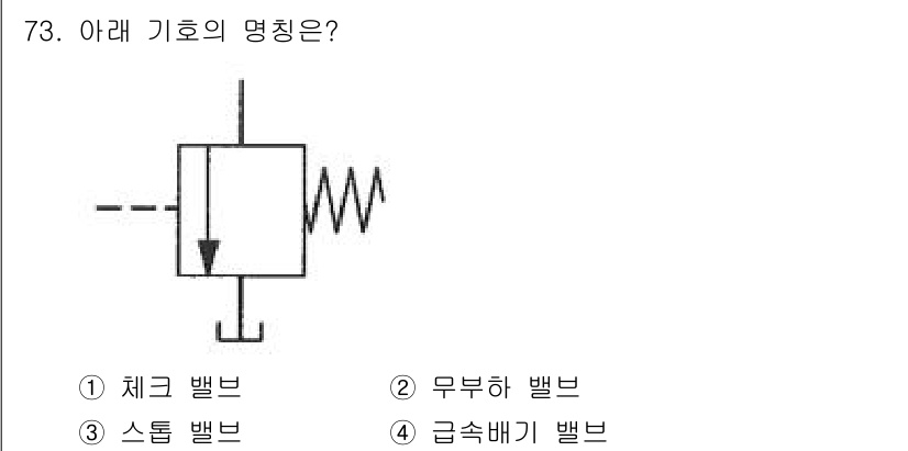 일반기계기사 2021년 73번 - . 무브하밸브

무브하밸브는 유체의 흐름을 조절하는 장치로, 회전 또는 ... 에 관한 핵심 기출문제
