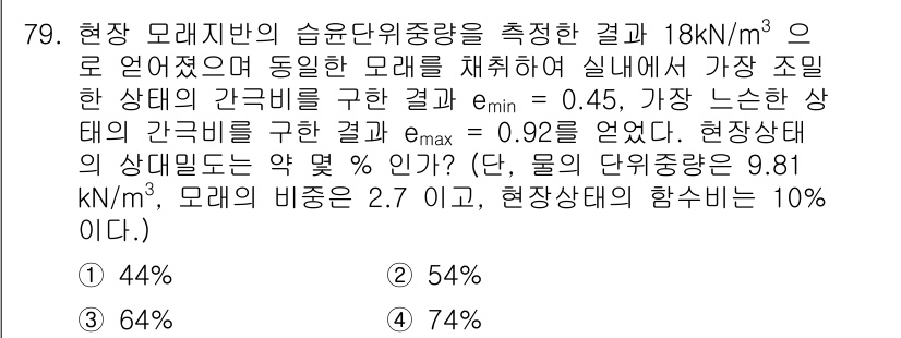 건설재료시험기사 2021년 80번 - 해당 자격증의 핵심 개념을 묻는 객관식 문제