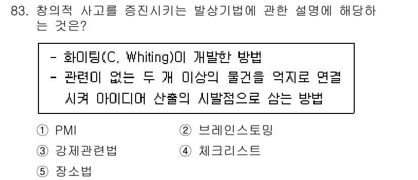 청소년상담사_2급(2교시)(구) 2021년 83번 - 화이트박스 방법은 관련성이 없는 두 개 이상의 개념을 연결하여 새로운 아... 에 관한 핵심 기출문제