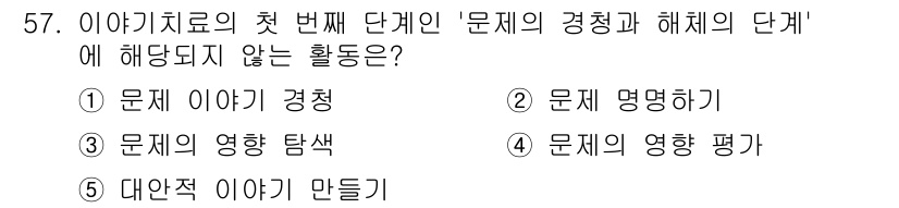 청소년상담사_2급(2교시) 2021년 57번 - 해당 자격증의 핵심 개념을 묻는 객관식 문제