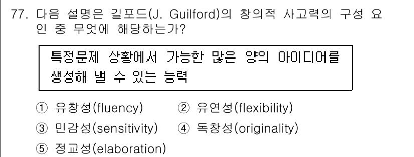 청소년상담사_2급(2교시) 2021년 77번 - 해당 자격증의 핵심 개념을 묻는 객관식 문제