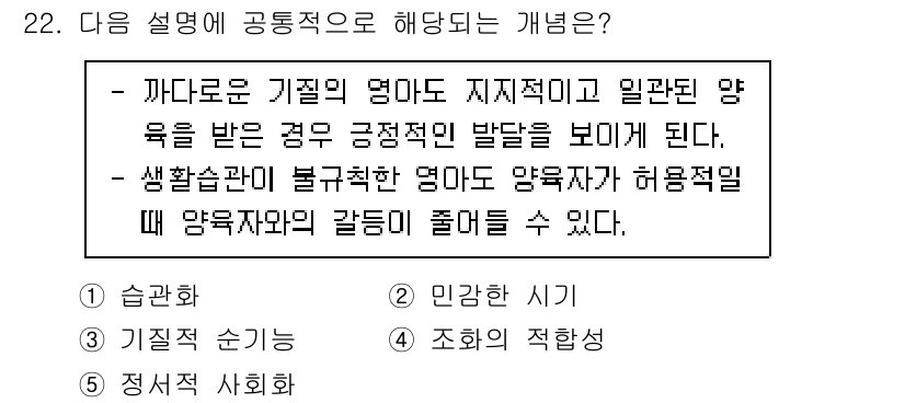 청소년상담사_3급(1교시)(구) 2021년 22번 - 기질의 영향으로 인지적 편향이 발생할 수 있으며, 특정한 행동 패턴이나 ... 에 관한 핵심 기출문제