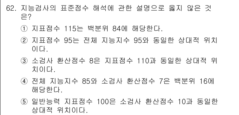 청소년상담사_3급(1교시)(구) 2021년 62번 - . 

해설: 소검사의 환산점수는 특정 기준에 따라 계산되며, 일반적으로... 에 관한 핵심 기출문제