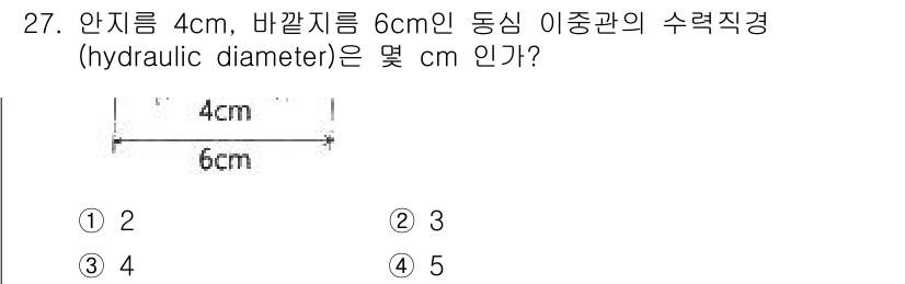 소방설비기사(기계분야) 2021년 27번 - 유체역학에서 유압 직경(hydraulic diameter)은 다음과 같이... 에 관한 핵심 기출문제
