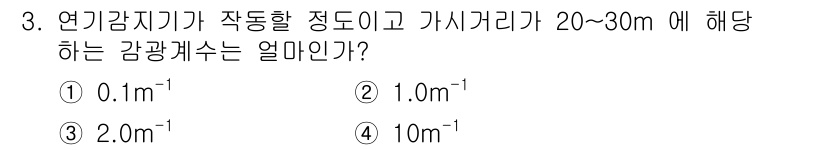 소방설비기사(기계분야) 2021년 3번 - 문제에서 제시된 연기가 감지될 수 있는 범위와 감지기의 작동 여부를 고려... 에 관한 핵심 기출문제