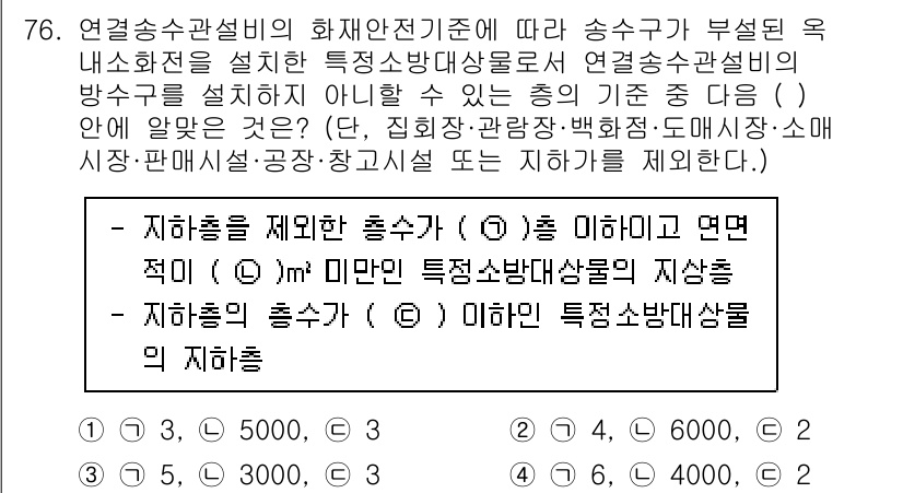 소방설비기사(기계분야) 2021년 77번 - 정답인 이유는, 화재 시 특정 소방 설비의 작동 방식과 기준이 명확히 규... 에 관한 핵심 기출문제