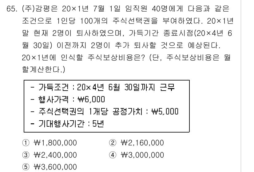 감정평가사_1차_2교시 2015년 65번 - 주식회사 감정평가의 경우, 주식이나 자산의 평가 시 각 항목의 가치와 관... 에 관한 핵심 기출문제