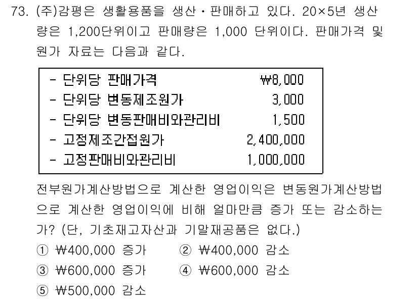 감정평가사_1차_2교시 2015년 73번 - 주어진 문제에서는 생활용품의 판매 가격과 관련된 여러 조건들이 제시되어 ... 에 관한 핵심 기출문제