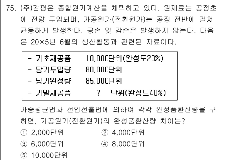 감정평가사_1차_2교시 2015년 75번 - 해설: 가족평균의 경우, 20×5=100이며, 6월의 공정지시와 최저인은... 에 관한 핵심 기출문제