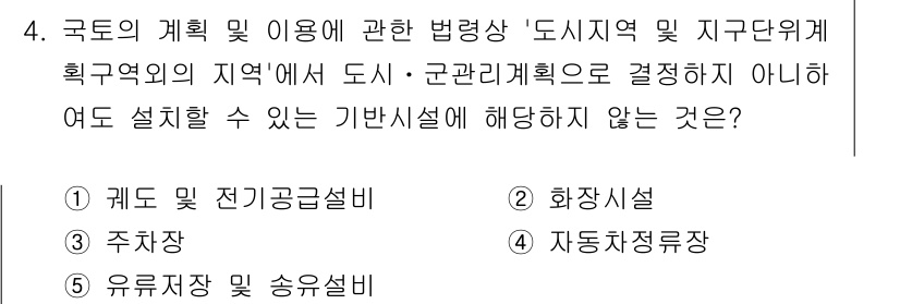 감정평가사_1차_2교시 2017년 4번 - 도시 및 군 관리 계획에 따라 도시의 기반 시설은 특정 지침을 따라야 하... 에 관한 핵심 기출문제