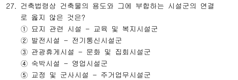 감정평가사_1차_2교시 2018년 27번 - . 

건축물의 용도에 부합하는 시설군 간의 연관성을 고려할 때, 교육 ... 에 관한 핵심 기출문제