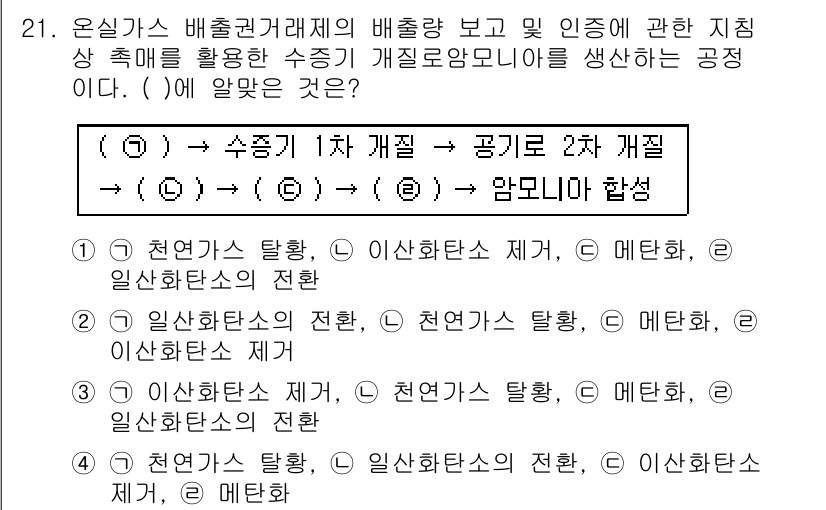 온실가스관리기사 2021년 21번 - 온실가스 배출권 거래제는 자발적으로 배출량을 조절하는 기관들이 참여하여 ... 에 관한 핵심 기출문제