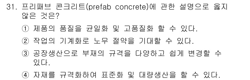 실내건축기사 2021년 32번 - 해당 자격증의 핵심 개념을 묻는 객관식 문제