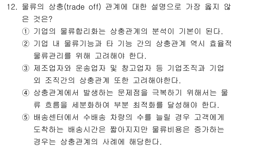 유통관리사_2급 2021년 12번 - . 

해설: 배선소 단계에서 발생하는 문제를 고객에게 전가하는 것은 고... 에 관한 핵심 기출문제