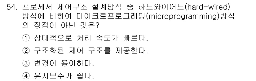 전자계산기제어산업기사 2018년 54번 - 해당 자격증의 핵심 개념을 묻는 객관식 문제