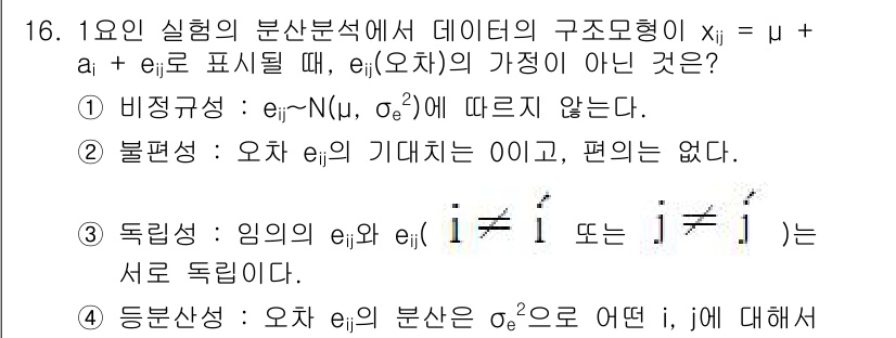 품질경영기사 2021년 16번 - 해당 자격증의 핵심 개념을 묻는 객관식 문제