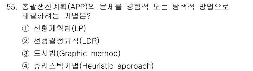 품질경영기사 2021년 56번 - . 휴리스틱 기법(Heuristic approach)

휴리스틱 기법은 ... 에 관한 핵심 기출문제