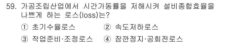 품질경영기사 2021년 60번 - 해당 자격증의 핵심 개념을 묻는 객관식 문제