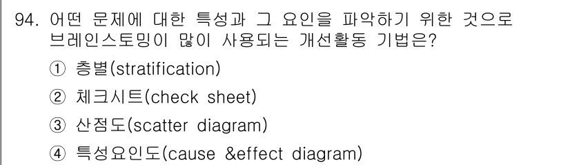 품질경영기사 2021년 95번 - . 특성요인도

특성요인도는 문제의 원인과 결과를 시각적으로 분석하여, ... 에 관한 핵심 기출문제