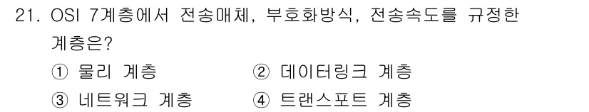 통신설비기능장 2021년 21번 - 해당 자격증의 핵심 개념을 묻는 객관식 문제