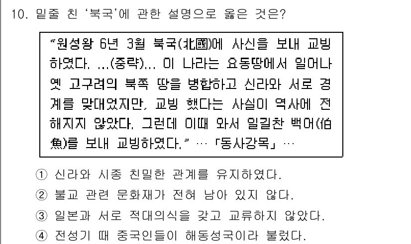 국내여행안내사_1차 2021년 10번 - 밀주는 국가 간의 관계가 유교의 신하와 군주를 기반으로 하며, 이는 역사... 에 관한 핵심 기출문제