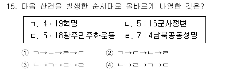 국내여행안내사_1차 2021년 15번 - 해설: 주어진 순서에서 첫 번째 단어가 두 번째로 전이되는 과정에서 변환... 에 관한 핵심 기출문제