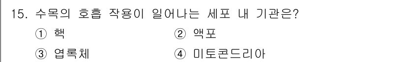 임업종묘기사 2019년 15번 - . 미토콘드리아

미토콘드리아는 세포 호흡을 통해 에너지를 생산하는 주요... 에 관한 핵심 기출문제
