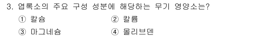 임업종묘기사 2021년 3번 - 정답은 3번 마그네슘입니다. 엽록소의 주요 구성 성분 중 하나로, 광합성... 에 관한 핵심 기출문제